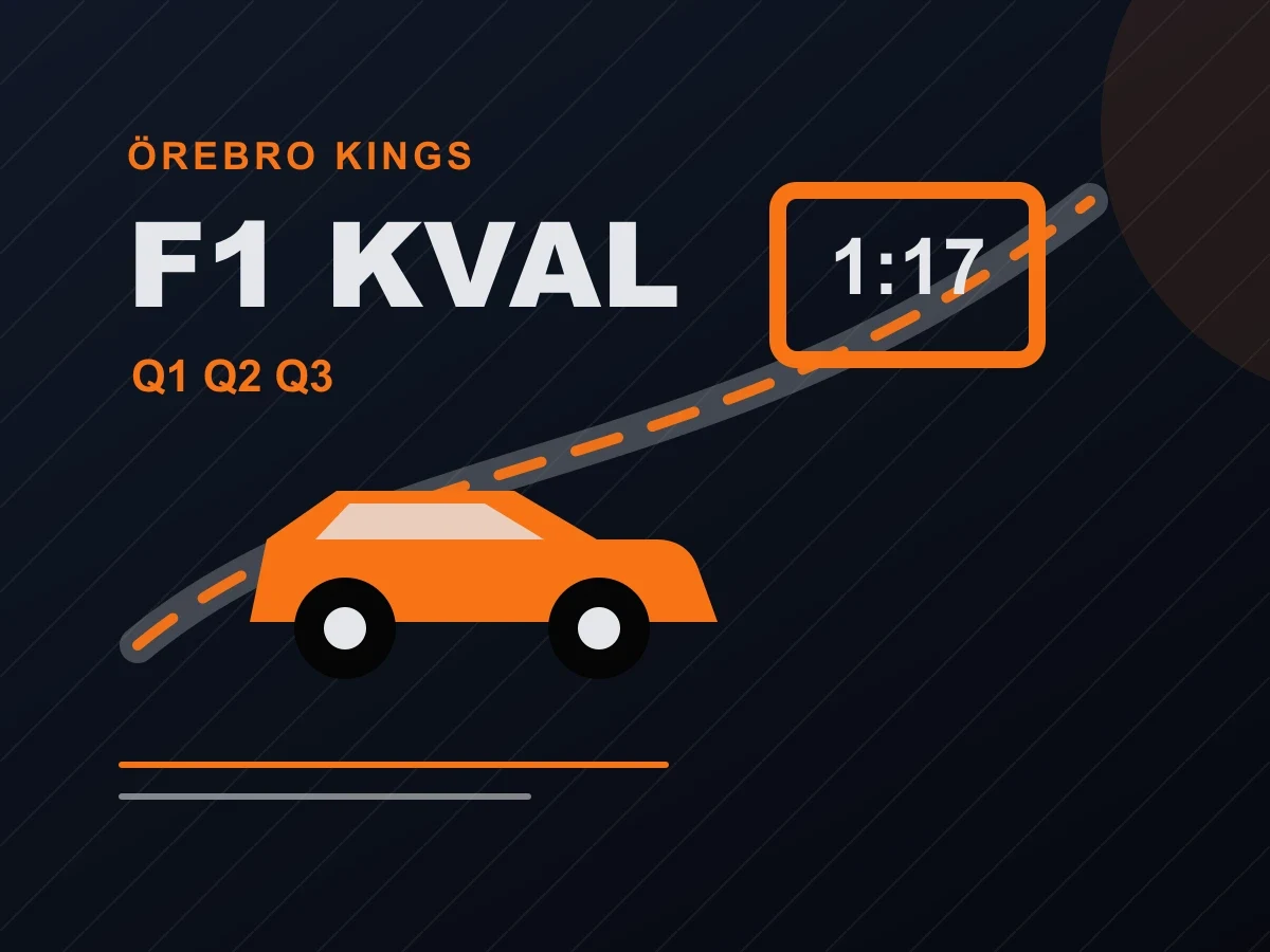 Illustrerad tidtagningsskärm för F1-kval.