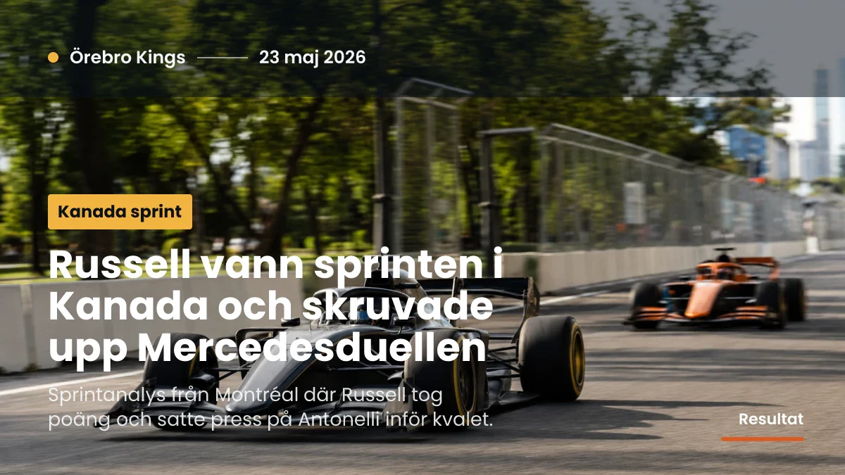 Generiska formelbilar i sprintfart på en stadsnära bana.