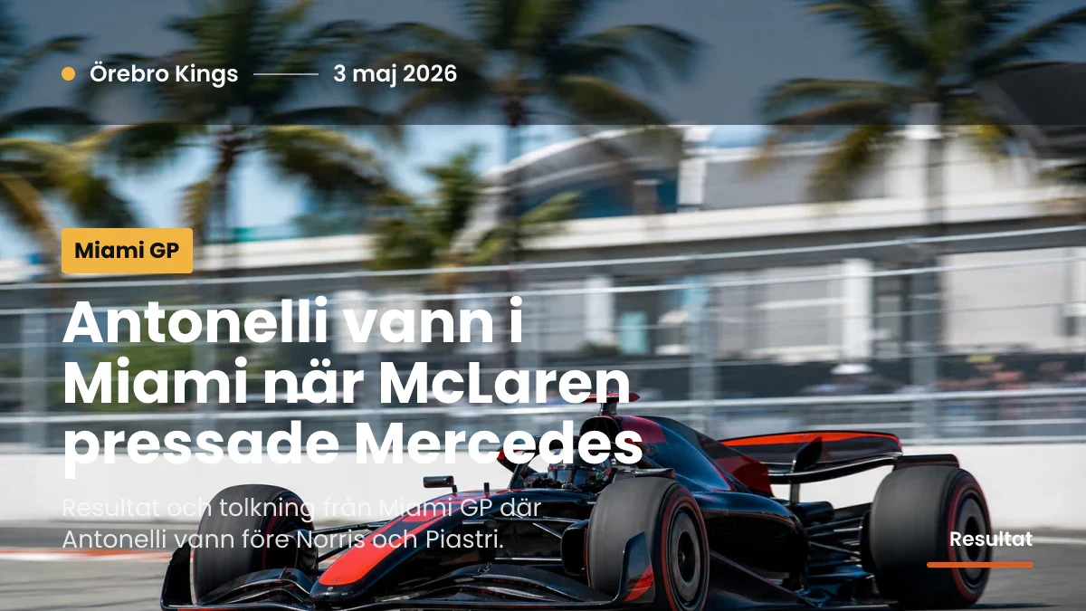 Generisk formelbil i fart på en ljus stadsbana som påminner om Miami.