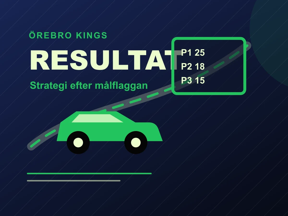 Illustrerad resultattavla för formel 1 med racebana.