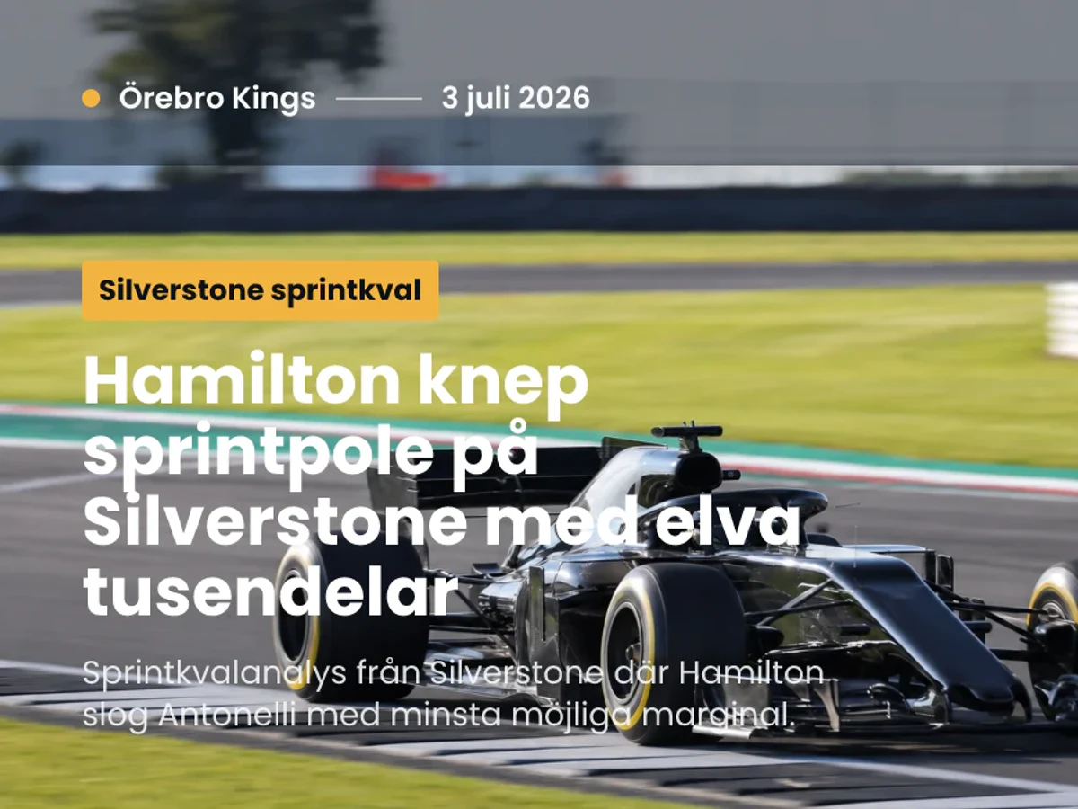 Generisk formelbil i hög fart på en öppen bana som påminner om Silverstone.